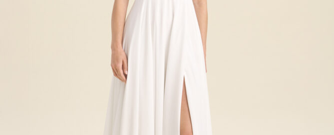 Brautkleid Madison mit Beinschlitz, Boho Spitze und fließendem Chiffon